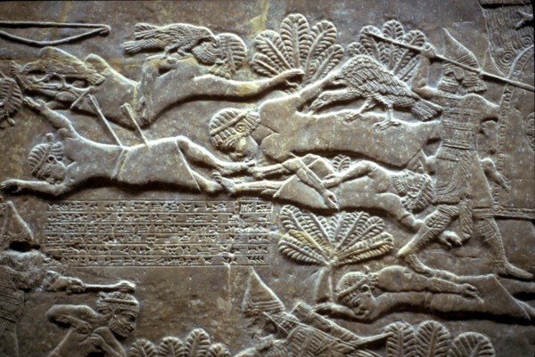 Ashurbanipal at the Battle of Til-Tuba, 650-620 BC. Artist: Assyrian Art