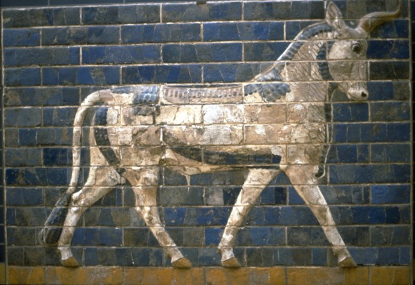 The Ishtar Gate, Babylon. Relief of bull, 6th century BC. Artist: Assyrian Art