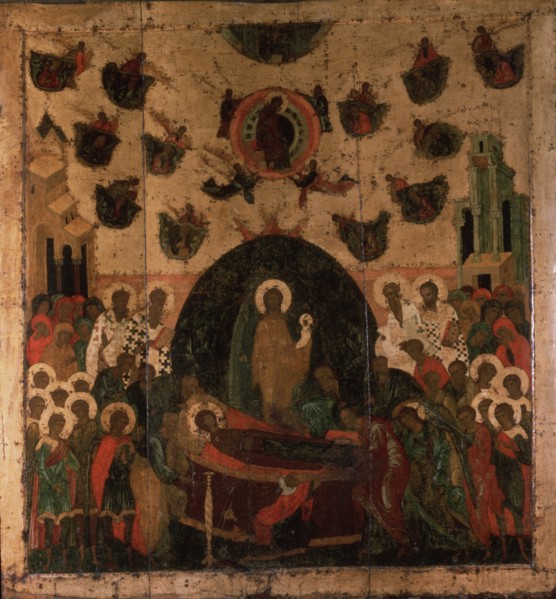 The Dormition of the Virgin, ca 1479. Artist: Russian icon