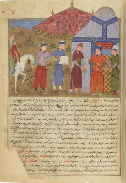 The siege of Beijing. Miniature from Jami' al-tawarikh (Universal History), ca 1430. Artist: Anonymous