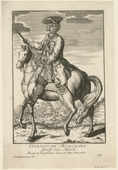 Portrait of Count Burkhard Christoph von Münnich (1683-1767), 1739. Artist: Trautner, August Johann, the Elder (active 18th century)