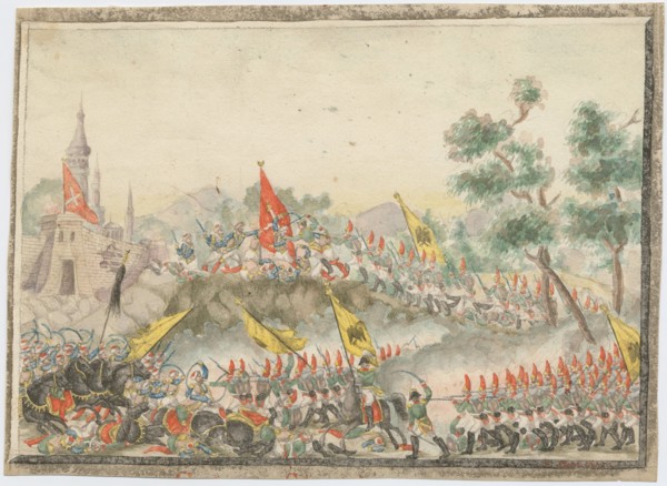 Russian army captured Izmail fortress in 1790, 1829. Artist: Anonymous