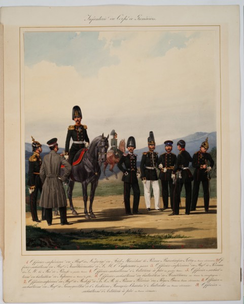 Infantry of the Russian Imperial Grenadier corps, 1867. Artist: Piratsky, Karl Karlovich (1813-1889)