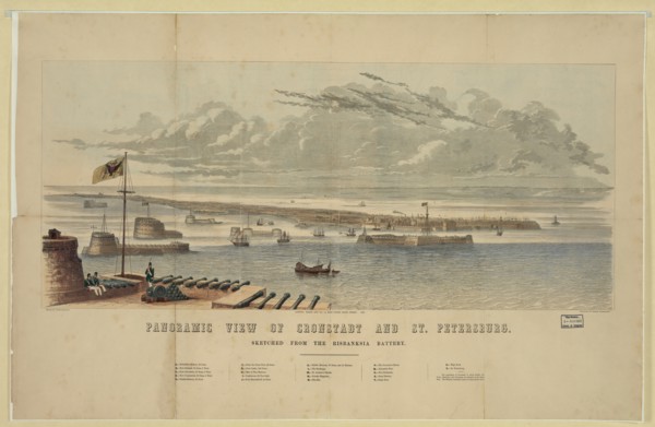Panoramic view of Kronstadt and St. Petersburg. Artist: Anonymous