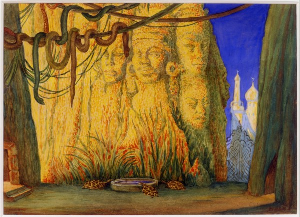 Stage design for the Ballet Blue God by R. Hahn, 1911. Artist: Bakst, Léon (1866-1924)