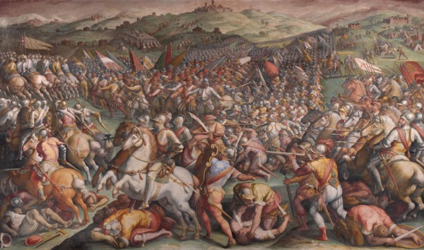 The Battle of Marciano in Val di Chiana, 1570-1571. Artist: Vasari, Giorgio (1511-1574)