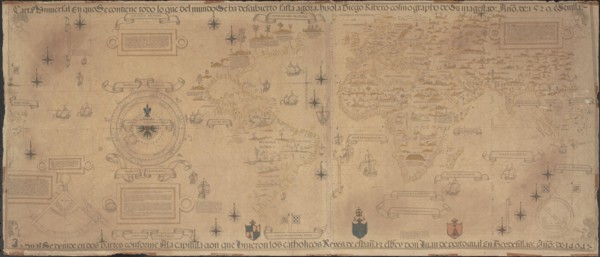 World Map (Propoganda), 1529. Artist: Ribeiro, Diogo (?-1533)