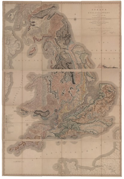 Delineation of the Strata of England and Wales with a Part of Scotland (The first geological map of  Artist: Smith, William (1769-1839)