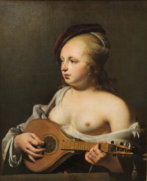 Cittern Player, ca 1637-1640. Artist: Everdingen, Caesar Boëtius van (1616-1678)