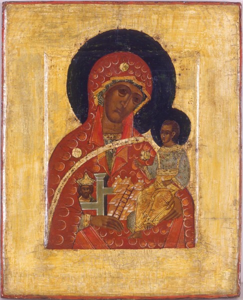 The Virgin The Mountain torn out not by Hands, 16th century. Artist: Russian icon