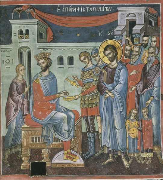 Pilate Washing His Hands, 16th century. Artist: Byzantine Master