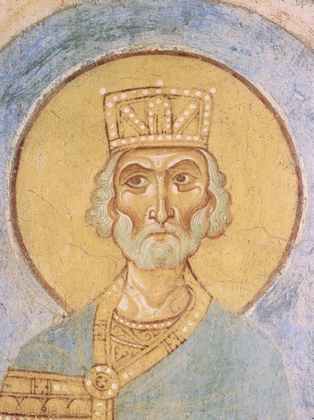 King David, 12th century. Artist: Ancient Russian frescos