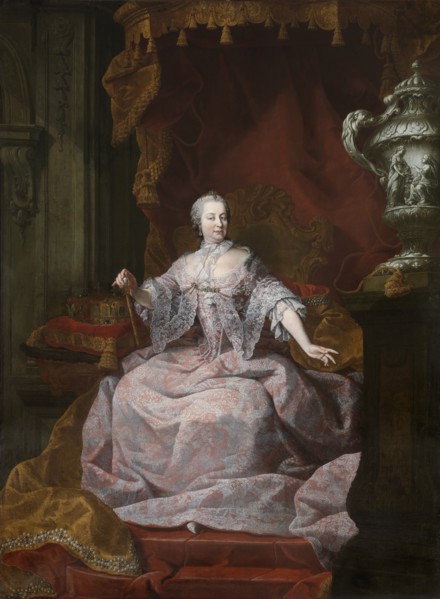 Portrait of Empress Maria Theresia of Austria (1717-1780), 1750s. Artist: Visch, Matthias de (1702-1765)