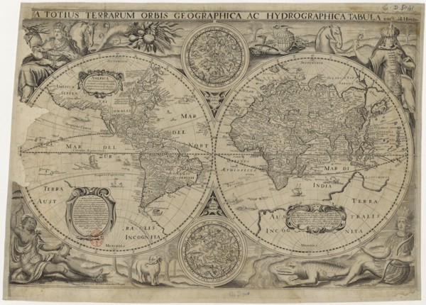 Nova totius terrarum orbis geographica ac hydrographica tabula (Map of the world), 1631. Artist: Hondius, Jodocus (1563-1612)