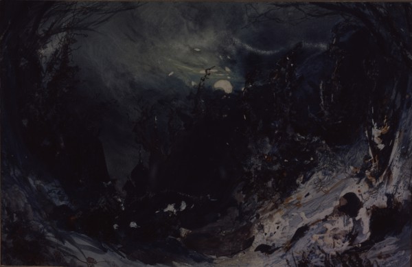 Stage design for the opera The Power of the Fiend by A. Serov, 1871. Artist: Bocharov, Mikhail Ilyich (1831-1895)