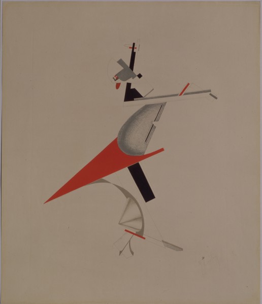 Ruffian. Figurine for the opera Victory over the sun by A. Kruchenykh, 1920-1921. Artist: Lissitzky, El (1890-1941)