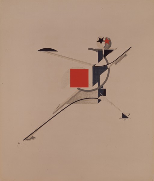 The New. Figurine for the opera Victory over the sun by A. Kruchenykh, 1920-1921. Artist: Lissitzky, El (1890-1941)