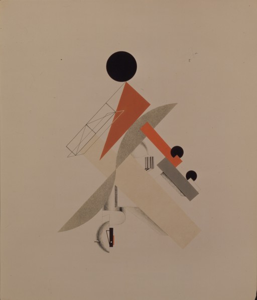 Globetrotter. Figurine for the opera Victory over the sun by A. Kruchenykh, 1920-1921. Artist: Lissitzky, El (1890-1941)