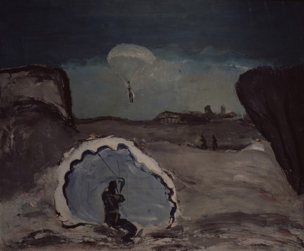 A parachutist, 1932. Artist: Drevin, Alexander Davidovich (1889-1938)