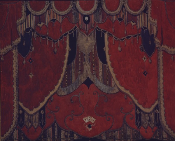 Design of main curtain for the theatre play The Masquerade by M. Lermontov, 1917. Artist: Golovin, Alexander Yakovlevich (1863-1930)