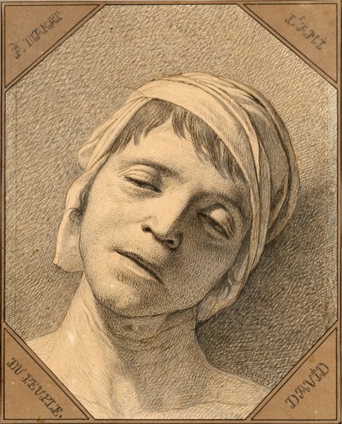 Jean Paul Marat. Artist: David, Jacques Louis (1748-1825)