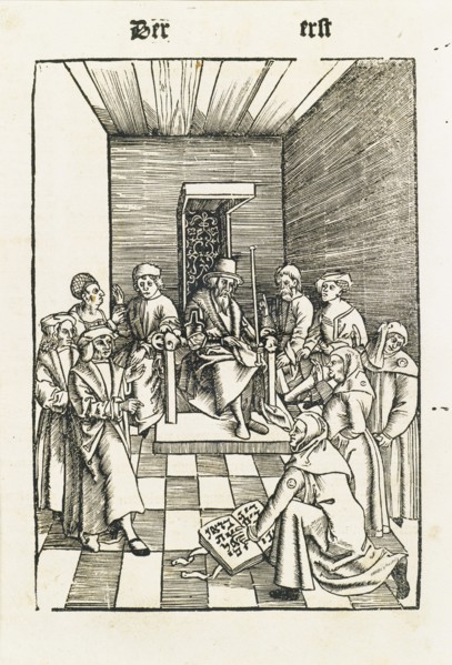 Jewish Oath (From the Laienspiegel, Augsburg). Artist: Tengler, Ulrich (ca 1441-1521)