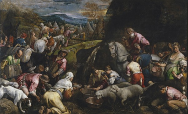 Moses Striking Water from the Rock. Artist: Bassano, Jacopo, il vecchio (ca. 1510-1592)