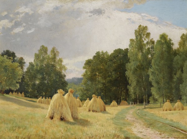 Haystacks, Preobrazhenskoe. Artist: Shishkin, Ivan Ivanovich (1832-1898)