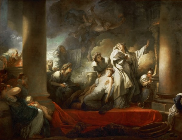 The High Priest Coresus Sacrificing Himself to Save Callirhoe. Artist: Fragonard, Jean Honoré (1732-1806)