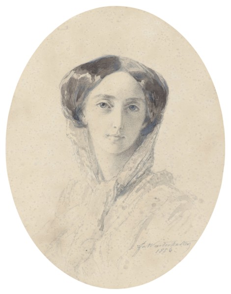 Portrait of Grand Duchess Olga Nikolaevna of Russia (1822-1892), Queen of Württemberg. Artist: Winterhalter, Franz Xavier (1805-1873)