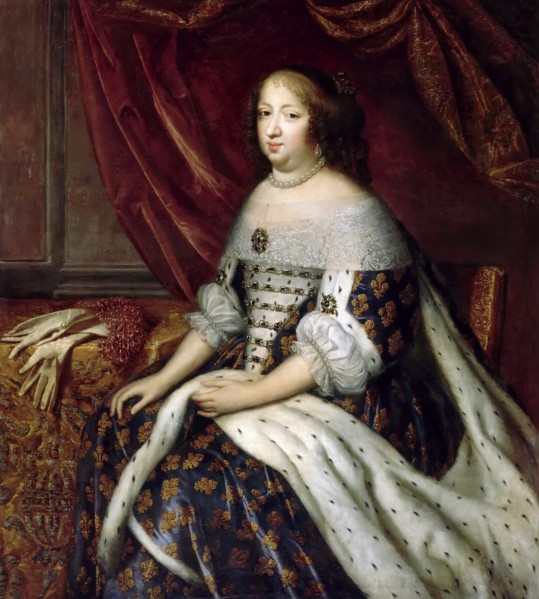 Portrait of Anne of Austria (1601-1666). Artist: Beaubrun, Henri (1603-1677)