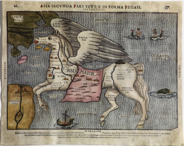 Asia Secunda Pars Terrae in Forma Pegasi (Asia in the Form of Pegasus). Artist: Bünting, Heinrich (1545-1606)