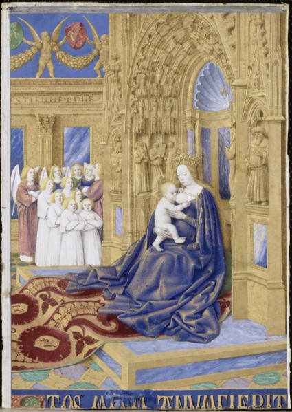 The Virgin and Child enthroned (Hours of Étienne Chevalier). Artist: Fouquet, Jean (1420?1481)