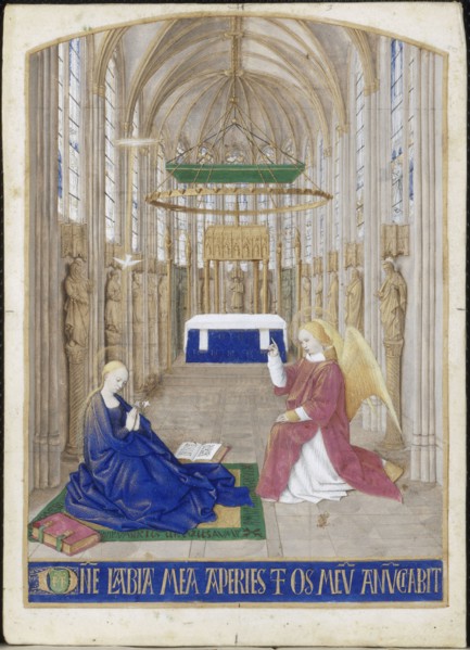 The Annunciation (Hours of Étienne Chevalier). Artist: Fouquet, Jean (1420?1481)