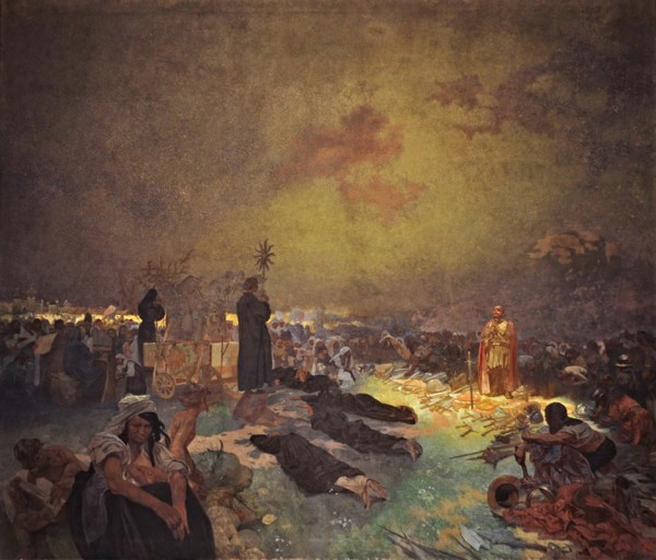 After the Battle of Vítkov Hill (The cycle The Slav Epic). Artist: Mucha, Alfons Marie (1860-1939)