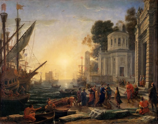 The Disembarkation of Cleopatra at Tarsus. Artist: Lorrain, Claude (1600-1682)