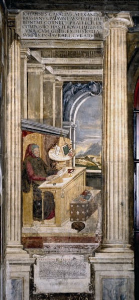 Francesco Petrarca in his study. Artist: Anonymous