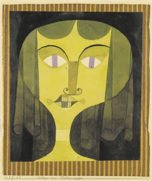 Portrait of a violet-eyed woman. Artist: Klee, Paul (1879-1940)