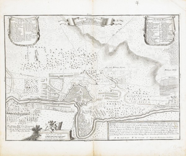 Map of the fortress of Bender. Artist: Wolff, Jeremias (1663-1724)