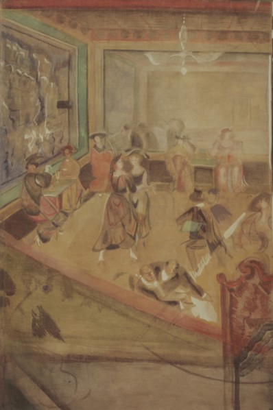 Café Pittoresk in Moscow. Artist: Yakulov, Georgi Bogdanovich (1884-1928)