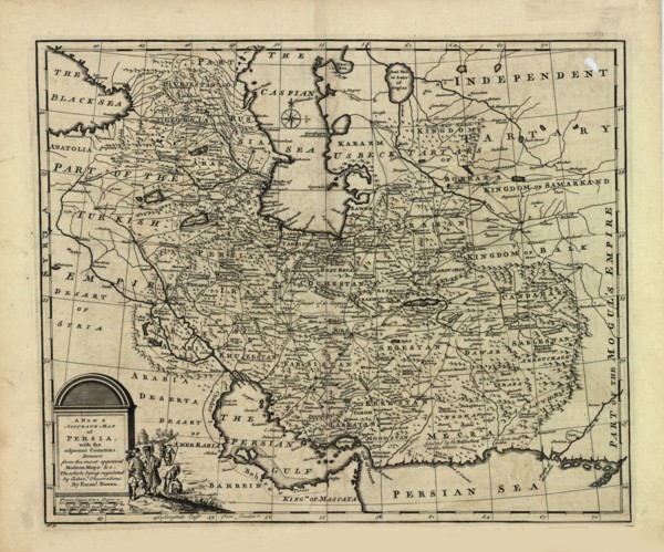 New and accurate map of Persia, with the Safavid and Mughal Empire. Artist: Bowen, Emanuel (c. 1714-1767)