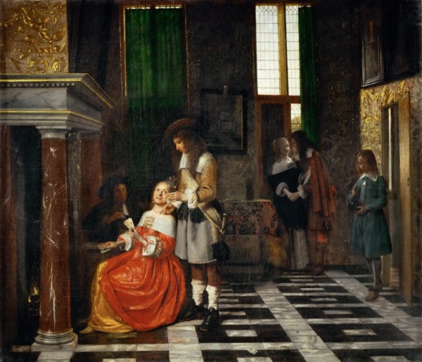 Card Players in an Opulent Interior. Artist: Hooch, Pieter, de (1629-1684)