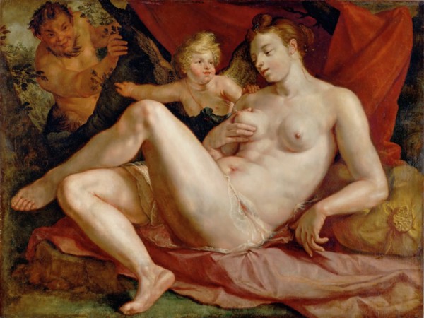 Jupiter and Antiope. Artist: Goltzius, Hendrick (1558-1617)