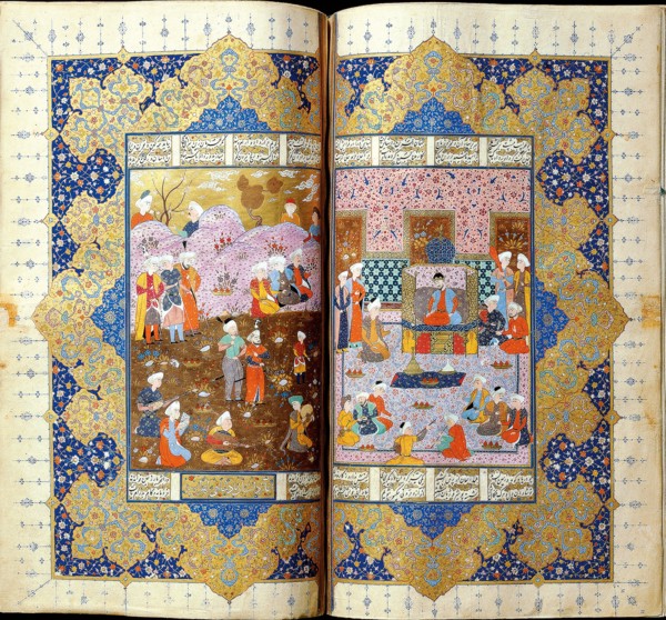 Shah Luhrasp?s Ascension to the Throne (Manuscript illumination from the epic Shahname by Ferdowsi). Artist: Iranian master