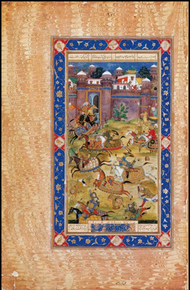 Nariman Kills the Son of the Khaqan of China. From The Garshaspnama epic by Asadi Tusi. Artist: Indian Art