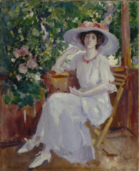 Portrait of the actress Nadezhda Komarovskaya. Artist: Korovin, Konstantin Alexeyevich (1861-1939)