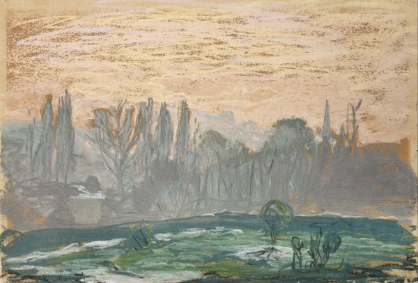 Winter Landscape with Evening Sky. Artist: Monet, Claude (1840-1926)