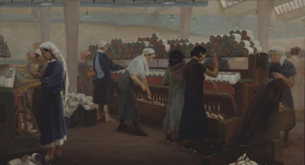 Textile factory in Kirovobad. Artist: Stroev, Pyotr Pheonovich (1898-1942)