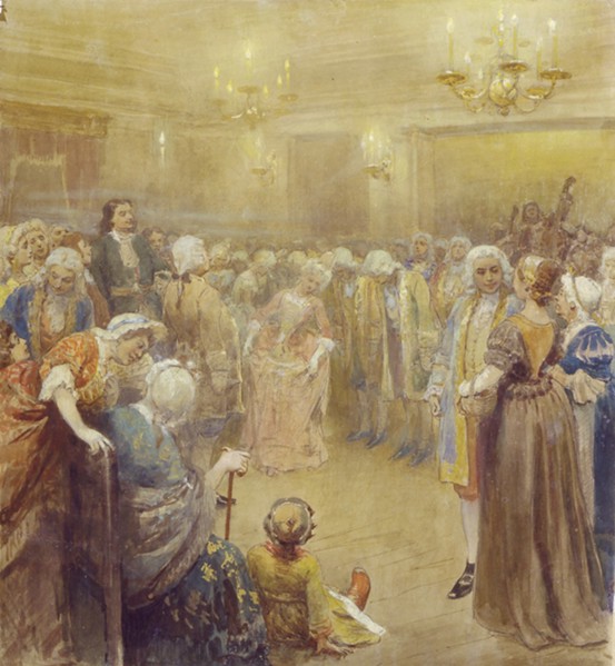 The Assembly at the time of Peter I. Artist: Lebedev, Klavdi Vasilyevich (1852-1916)