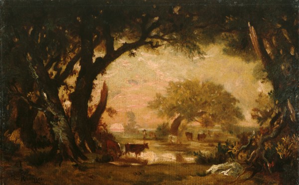 Clearing in the Woods of Fontainebleau. Artist: Rousseau, Théodore (1812-1867)